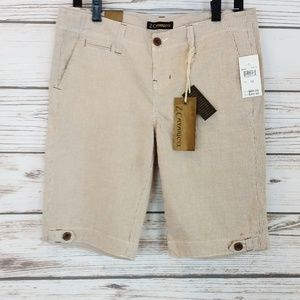 Z Cavaricci Womens Shorts Size 12 Beige Bermuda